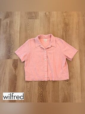 Wilfred Aritzia Pink Short-Sleeve Button-Down shirt